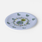 木立マンガお洒落ー・アートと地球の日の子ども ペーパープレート (アングル)