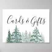 木立ランタン植物結婚式カードとギフト ポスター (正面)