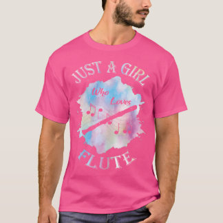 木管楽器 - フルートが好きな女の子 Tシャツ