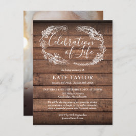 木素朴お祝いの写真 案内ポストカード