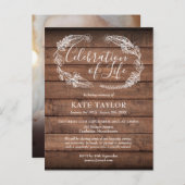 木素朴お祝いの写真 案内ポストカード (正面/裏面)