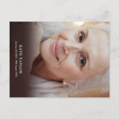 木素朴お祝いの写真 案内ポストカード (裏面)