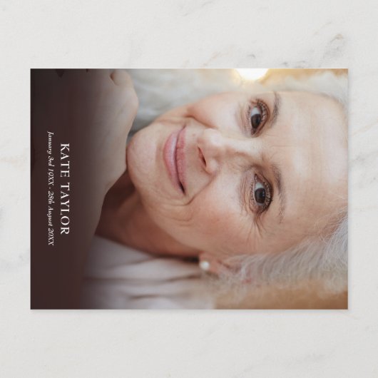 木素朴お祝いの写真 案内ポストカード (裏面)