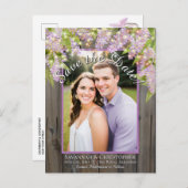 木素朴でライラック写真の結婚式の日付を保存 案内ポストカード (正面/裏面)