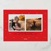 木素朴とエバーグリーンのクリスマスフォト 箔シーズンカード (裏面)