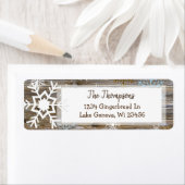 木素朴とクリスマスの雪片の住所 ラベル (インサイチュ)