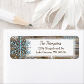 木素朴とクリスマスの雪片の住所 ラベル (インサイチュ)