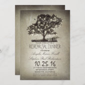 木素朴とストリングライトのリハーサル夕食会 招待状 (正面/裏面)