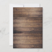 木素朴とストリングライト |ヴィンテージレース結婚ズ 招待状 (裏面)