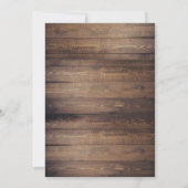 木素朴とストリングライト |ヴィンテージレース結婚ズ 招待状 (裏面)