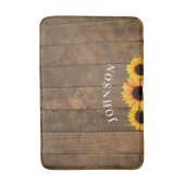 木素朴とヒマワリパーソナライズされたズバスマット バスマット (正面縦)