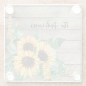 木素朴とヒマワリ ガラスコースター (裏面)