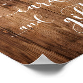 木素朴とライトのカードとギフト結婚のサイン ポスター (角)