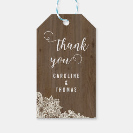 木素朴とレースのギフトラベル ギフトタグ