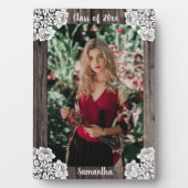 木素朴とレースのクラス年写真 フォトプラーク (正面)