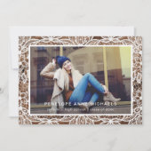 木素朴とレースの写真の卒業発表 案内状 (正面)