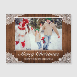 木素朴とレースの写真メリークリスマスグリーティング