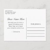 木素朴とレースの写真メリークリスマスグリーティング 案内ポストカード (裏面)