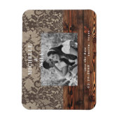 木素朴とレースの写真Date Magnetを保存 マグネット (縦)