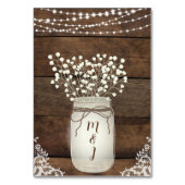 木素朴とレースの国の結婚式のテーブル番号 テーブルナンバー (裏面)