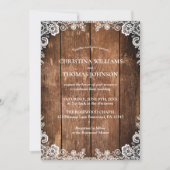 木素朴とレースの国の結婚式 招待状 (正面)