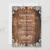 木素朴とレースの国の結婚式 招待状 (正面)