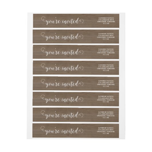 木素朴とレースの巻き付け ラップアラウンドラベル (シート)