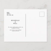 木素朴とレースの結婚式の日付を保存 案内ポストカード (裏面)