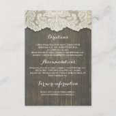 木素朴とレースの結婚詳細 – 情報 エンクロージャーカード (正面)