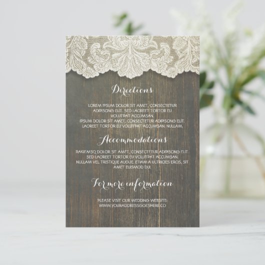 木素朴とレースの結婚詳細 – 情報 エンクロージャーカード (スタンド正面)