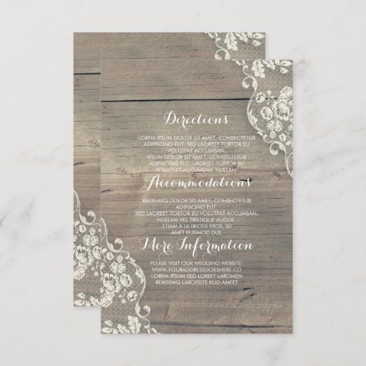 木素朴とレース結婚の情報詳細 エンクロージャーカード (正面/裏面)