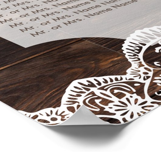 木素朴とレース – シーティングチャート ポスター (角)