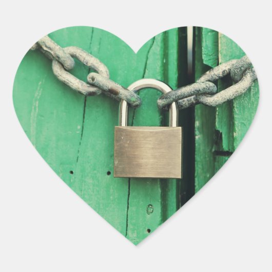木素朴と南京錠 ハートシール (正面)