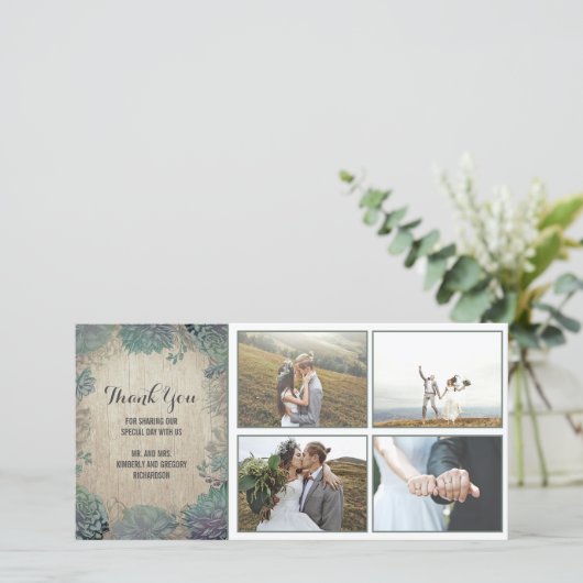 木素朴と多肉株結婚の皆様 サンキューカード (スタンド正面)