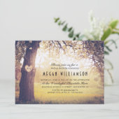 木素朴と彫りハートブライダルシャワー 招待状 (スタンド正面)