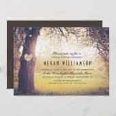 木素朴と彫りハートブライダルシャワー 招待状 (正面/裏面)