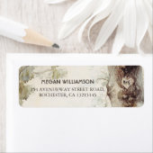 木素朴と彫りハート差出人住所ラベル ラベル (インサイチュ)