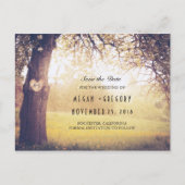 木素朴と彫りハート日付の保存 案内ポストカード (正面)