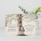 木素朴と彫りハート結婚式招待状 招待状 (スタンド正面)