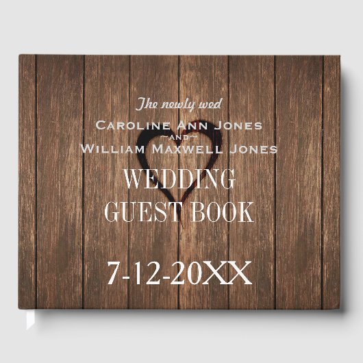 木素朴と彫刻ハートゲストブック ゲストブック (正面)