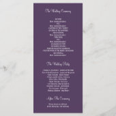 木素朴と愛の鳥の紫色の結婚式 プログラム (裏面)