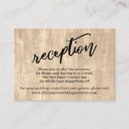 木素朴と手書きカジュアルのウェディングレセプション エンクロージャーカード