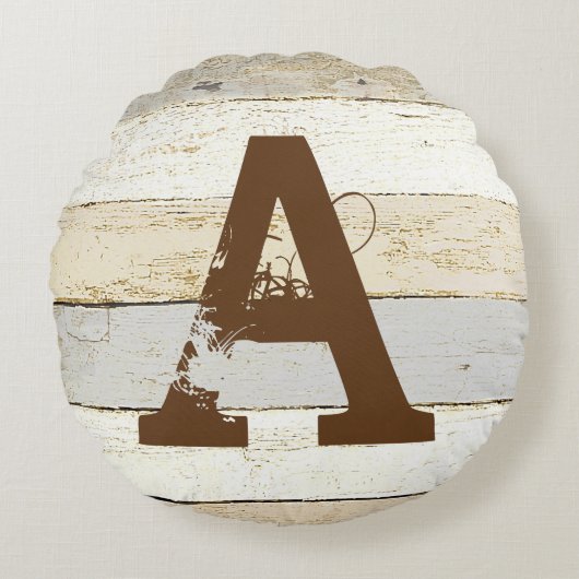 木素朴と手紙の丸枕 ラウンドクッション (正面)