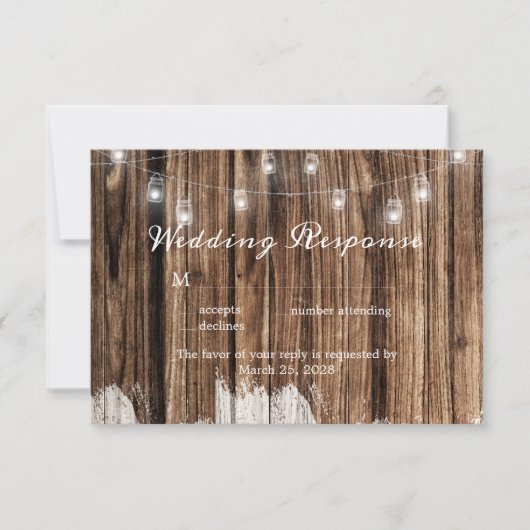 木素朴と提灯 出欠カード (正面)