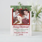 木素朴と松のフォトクリスマスカード 招待状 (スタンド正面)