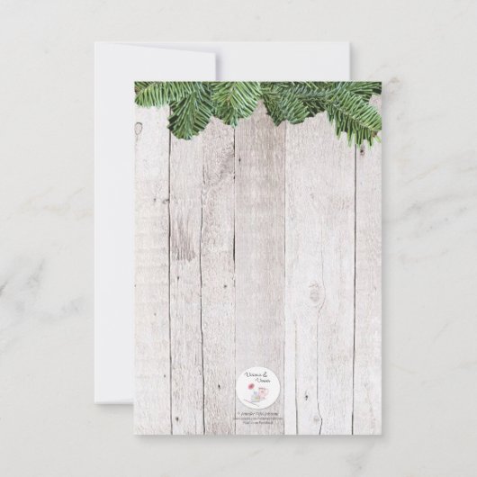 木素朴と松のフォトクリスマスカード 招待状 (裏面)