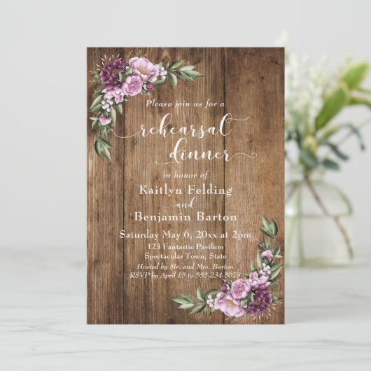 木素朴と水の色の花リハーサルディナー 招待状 (スタンド正面)