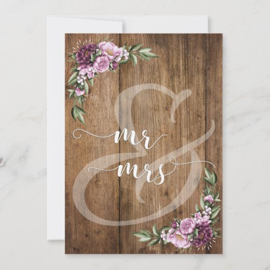 木素朴と水の色の花リハーサルディナー 招待状 (裏面)