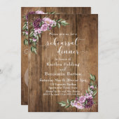 木素朴と水の色の花リハーサルディナー 招待状 (正面/裏面)