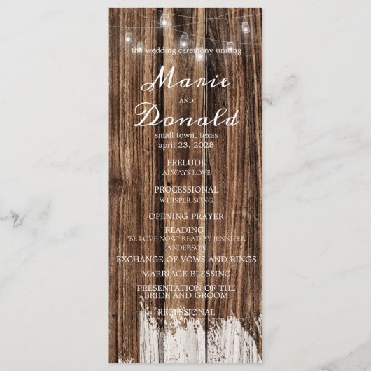 木素朴と灯結婚灯 プログラム (正面)